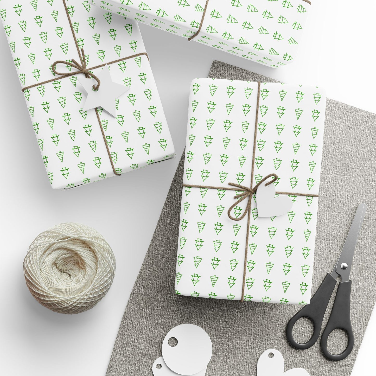 Minimalist Green Christmas Tree Wrapping Paper