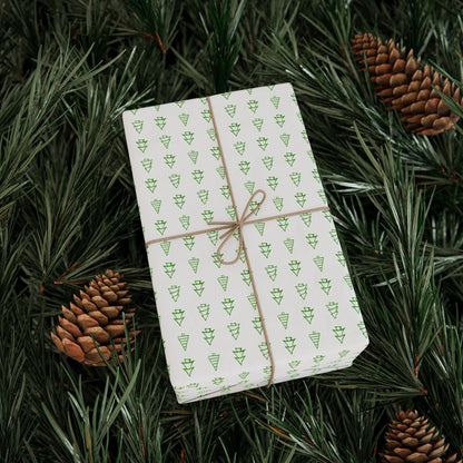 Minimalist Green Christmas Tree Wrapping Paper